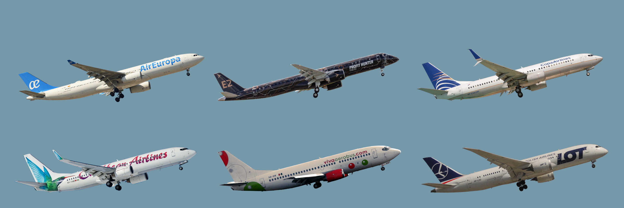 Customers: Air Europa, Caribbean Airlines, LOT Polish Airlines, and VivaAerobus